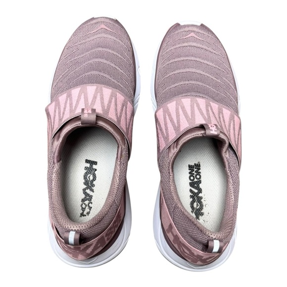 Hoka One One Women's Slip-On Sneakers in Pink and Gray - Picture 3 of 6